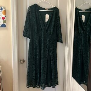 Beautiful green tea length formal dress, size 18